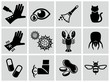 Vector black allergies icons set.