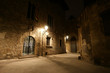 Gothic quarter at night. Empty alleyways in Barcelona