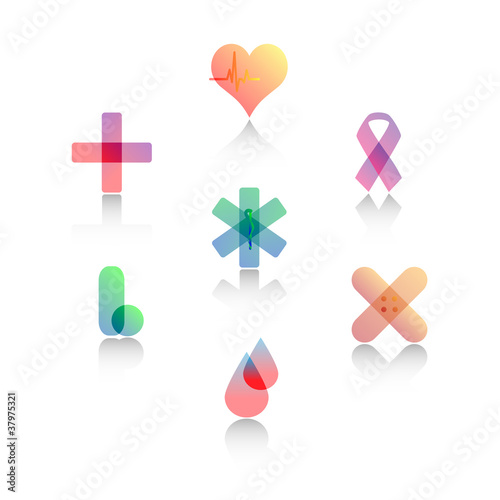 Illustration: Set of Stylized Medical Symbols Set of Stylized Medical Symbols