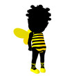 Illustration: Little African American Bumble Bee Girl Illustration Silhouette Little African American Bumble Bee Girl Illustration Silhouette