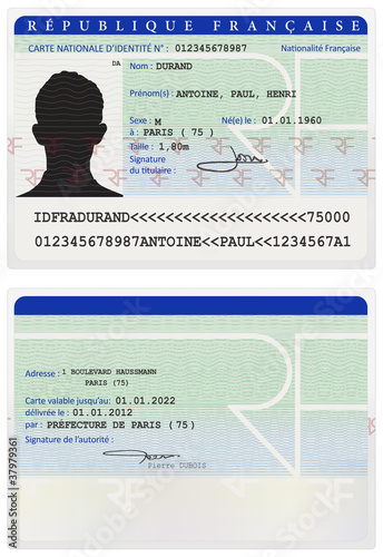 Vector: Carte d'identité Carte d'identité