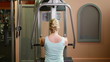 Woman doing workout in health club