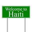 Welcome to Haiti, concept road sign