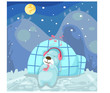 cute bear listening music