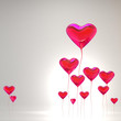 Photo : Heart balloon colored red for valentines day background