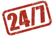Grunge Stempel rot 24/7