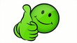 Smiley Thumb Up Green