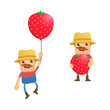 set of funny cartoon farmer