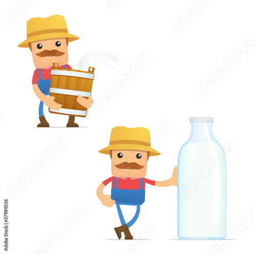 Vector: set of funny cartoon farmer set of funny cartoon farmer