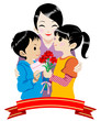 Mother and children