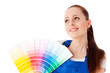 Young woman with a color guide. Young woman with a color guide.