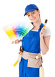 Foto: Female construction worker. Female construction worker.