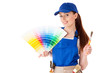 Female construction worker. Female construction worker.