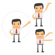 set of funny cartoon manager