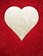heart with roses over red background, vector