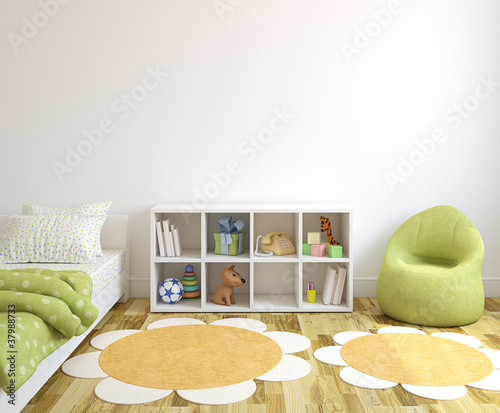 Illustration: Interior of playroom. Interior of playroom.