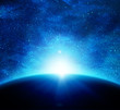 earth in space against the sun earth in space against the sun