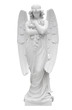 Beautiful marble angel isolated on white with clipping path