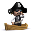 3d Pirate in a small dinghy