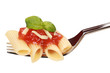 Pasta auf einer Gabel