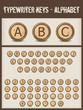 Vektor: typewriter keys- alphabet- brown typewriter keys- alphabet- brown