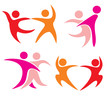 set of dancing couple symbols
