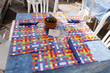 Cafe table in Marina Piccolo Capri Italy