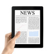 Hand Holds Tablet PC With News Isolated Hand Holds Tablet PC With News Isolated