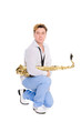 Young musician with saxophone