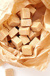 brown sugar cubes in sugar paper bag brown sugar cubes in sugar paper bag