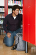 Man in library