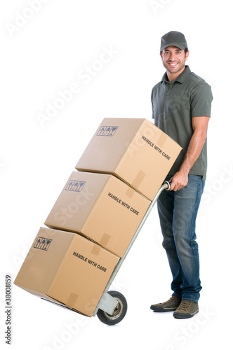Photo: Courier moving boxes Courier moving boxes