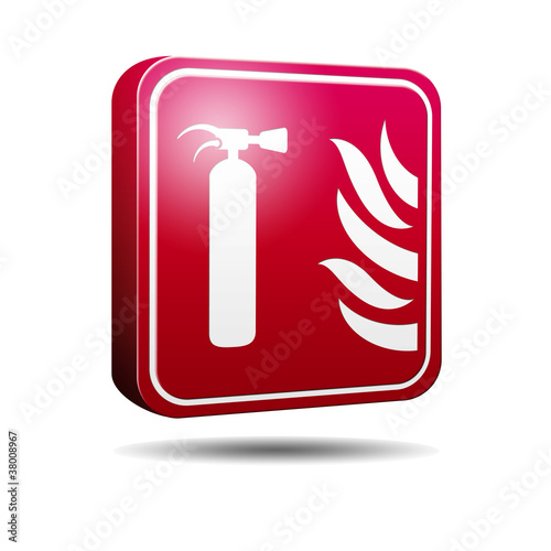 Illustration: Icono 3D extintor de incendios Icono 3D extintor de incendios