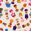 cartoon chess seamless pattern