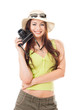Woman traveler with a camera