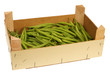 Wooden crate with string beans