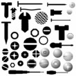 Screw heads, bolts, steel nuts, metal nail, screwdriver Screw heads, bolts, steel nuts, metal nail, screwdriver