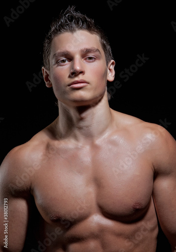 Photo: Chest-low portrait of the muscular young naked sexy boy Chest-low portrait of the muscular young naked sexy boy