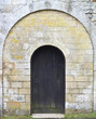 Old black wooden door