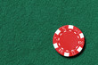 red poker chip with text space