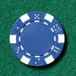 blue poker chip