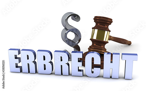 Illustration: Erbrecht - Paragraph - Richterhammer Erbrecht - Paragraph - Richterhammer