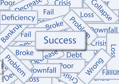 Illustration: success box amoung failure success box amoung failure