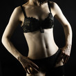 Sexy woman body in black lingerie