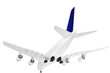 Modern airplane  on white.