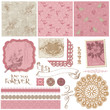 Scrapbook Design Elements - Vintage Birds and Flowers