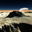 Volcanic eruption  on the huge fault