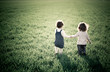 Children in spring field Children in spring field