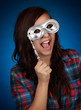 teen holding a silver mask