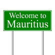 Welcome to Mauritius, concept road sign